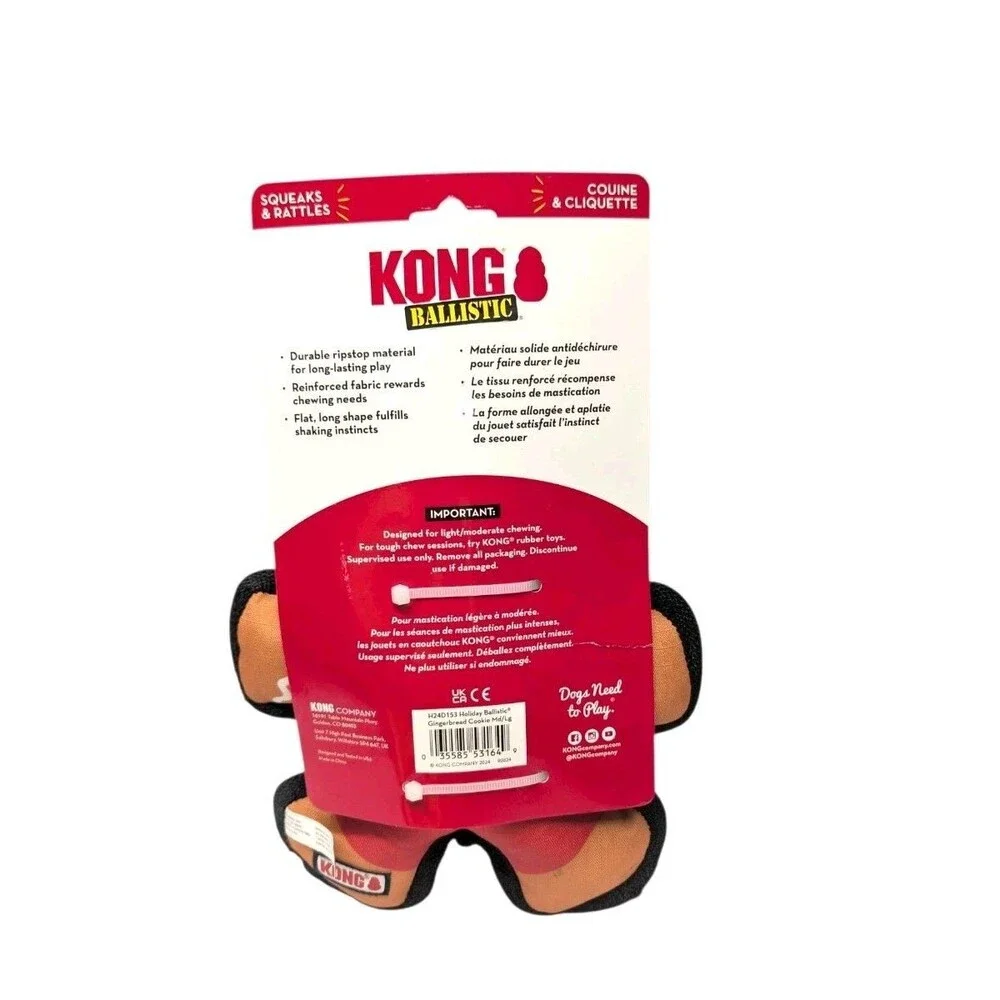 BARK Gingerball Boys Tennis Balls & KONG Ballistic Gingerbread Dog Toy Lot New
